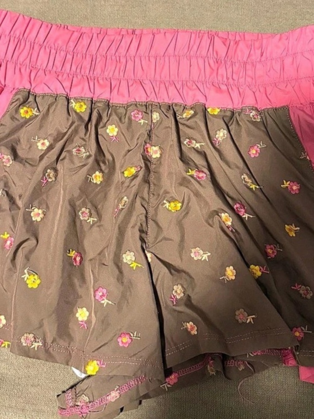 Free People Floral Print Athletic Shorts